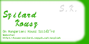 szilard kousz business card